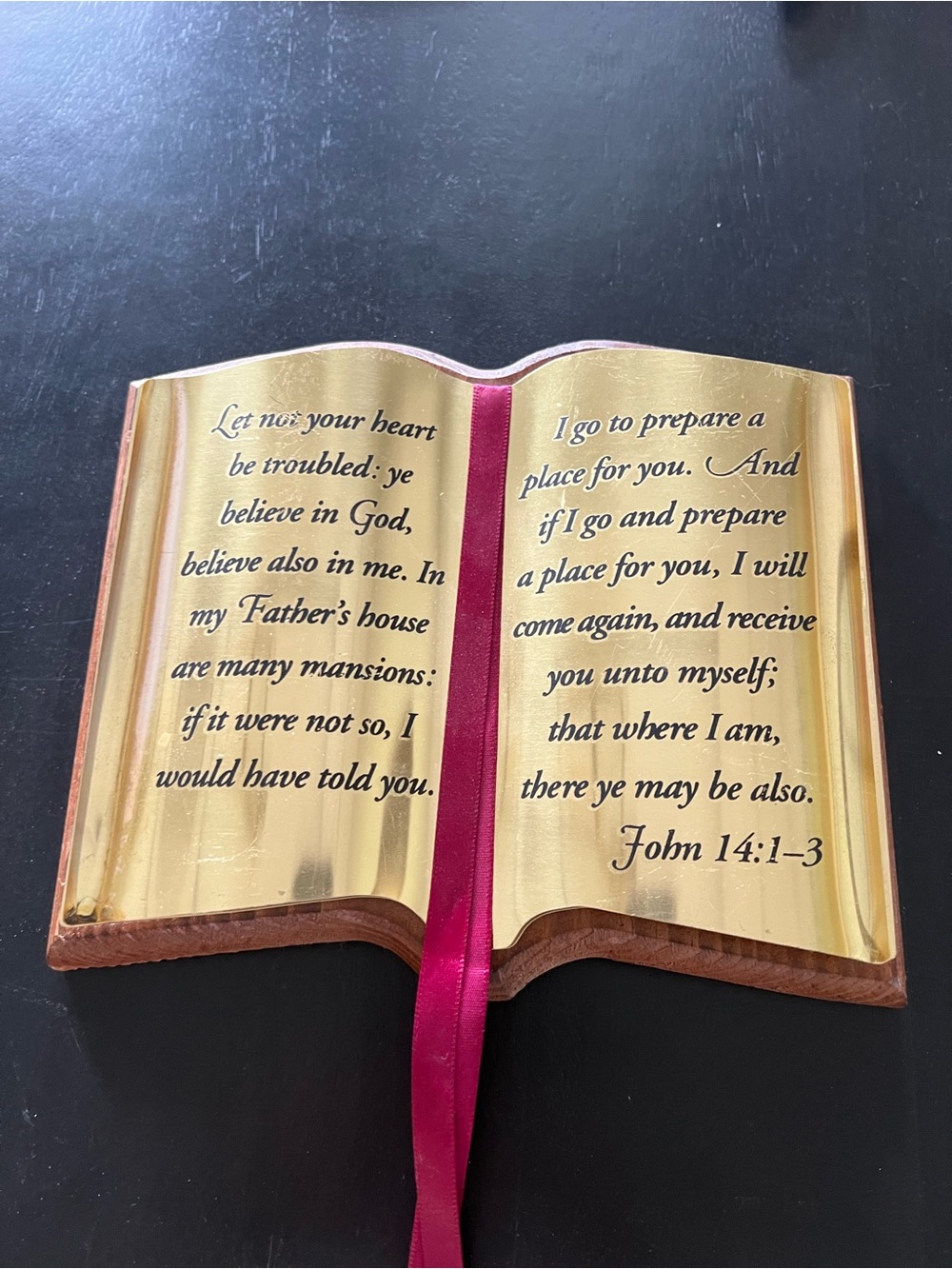 Home Interiors Gold and wood Open Book Wall Plaque